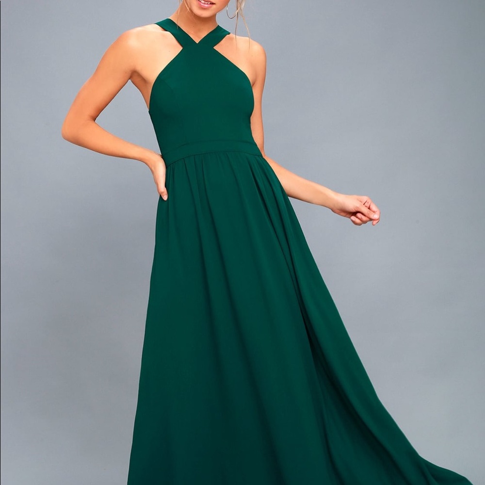 Romantic Forrest Green Maxi Dress